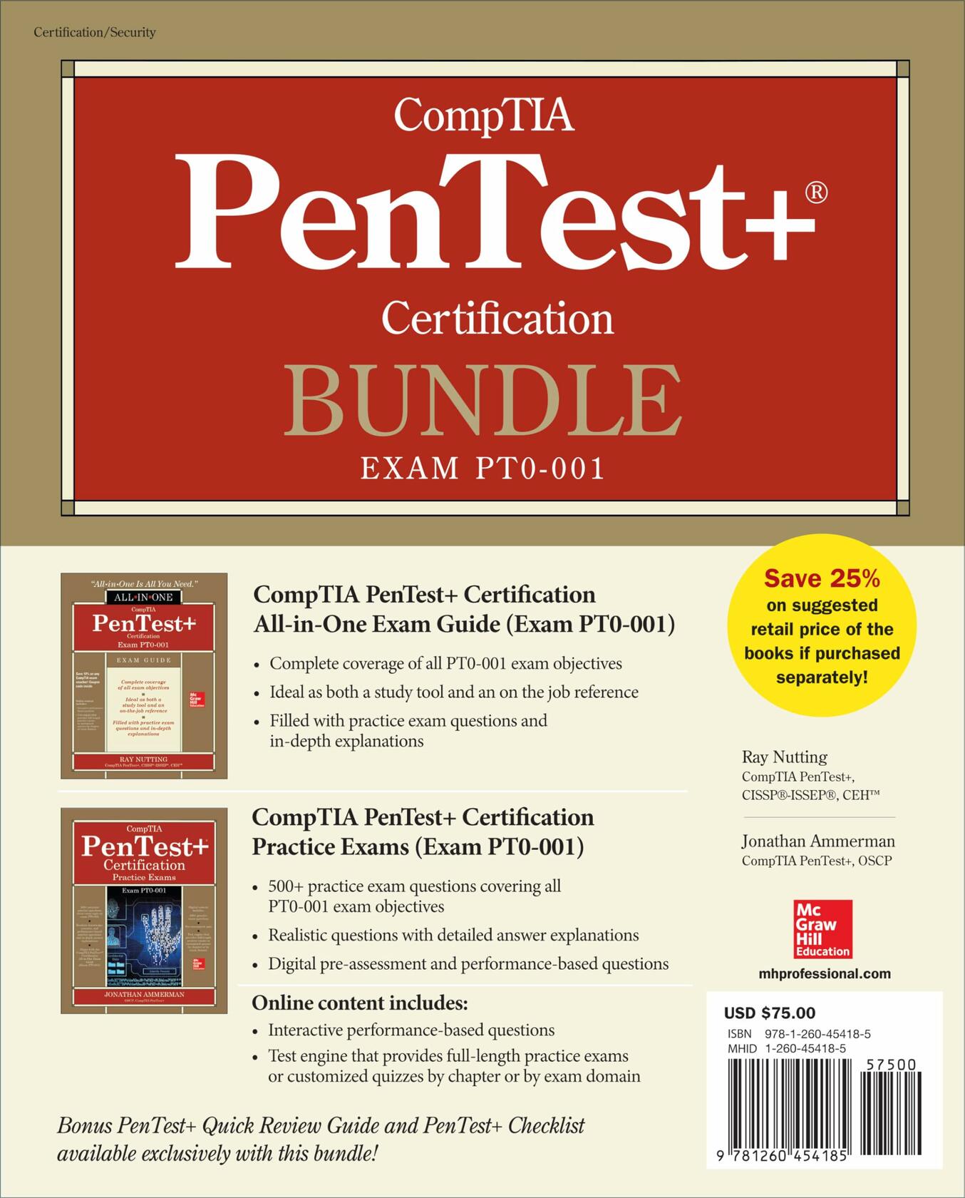 CompTIA PenTest+ Certification Bundle (Exam PT0-001) Nutting, Raymond and Ammerman, Jonathan