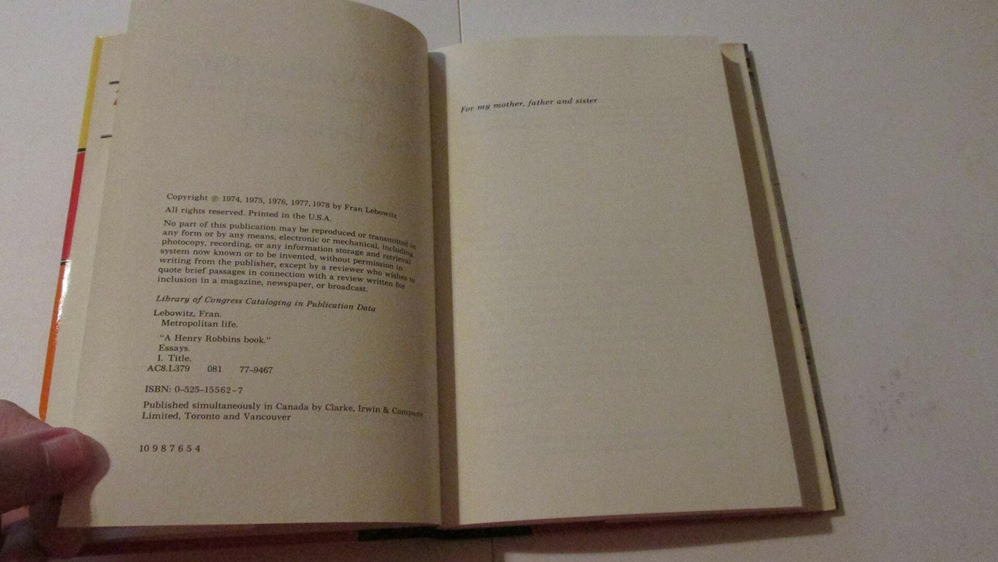 Metropolitan Life Fran Lebowitz