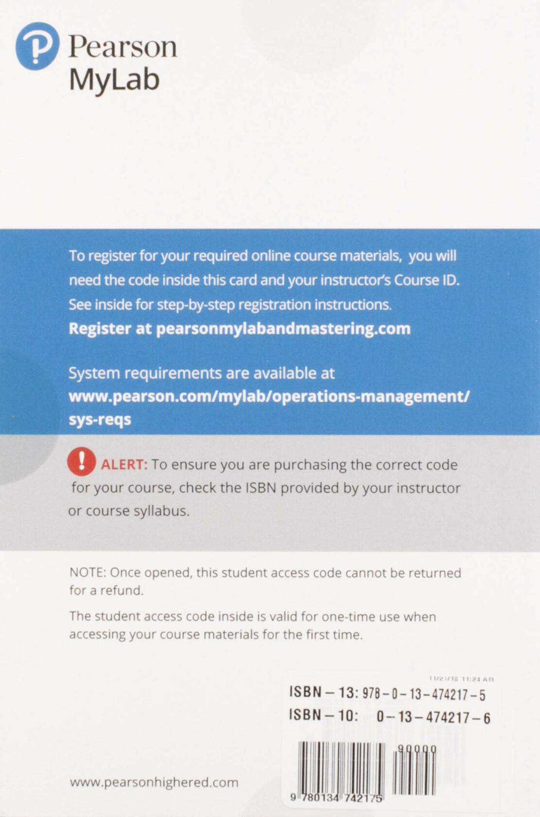 Introduction to Operations and Supply Chain Management Plus MyLab Operations Management with Pearson eText -- Access Card Package