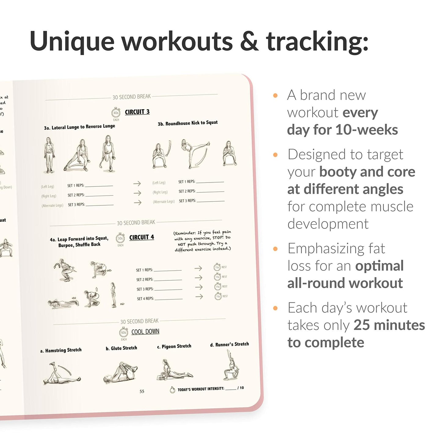 Badass Body Goals: Booty Shaping & Resistance Training Fitness Journal. 10-Week Circuit Training & Personal Resistance Training Program and Fitness Planner by Jennifer Cohen & Habit Nest.