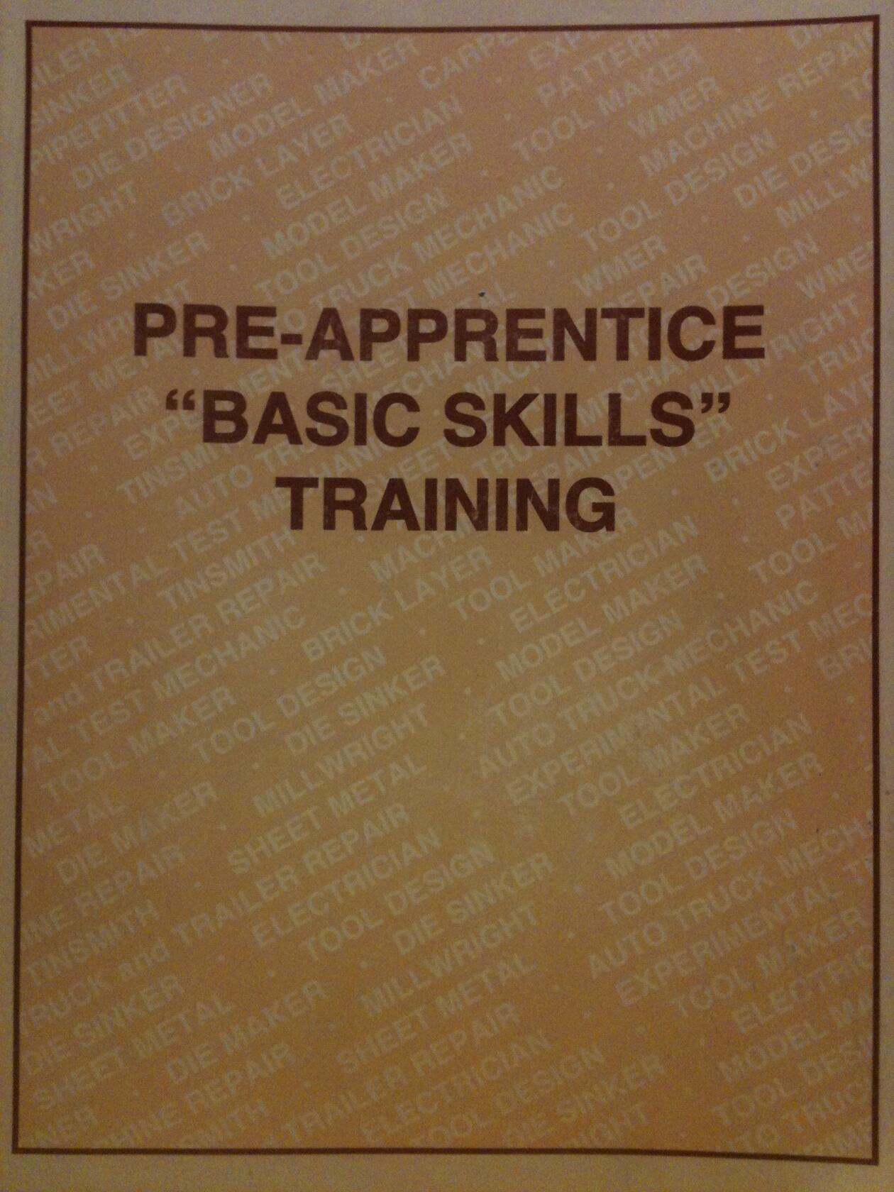 Pre-apprentice "basic skills" training