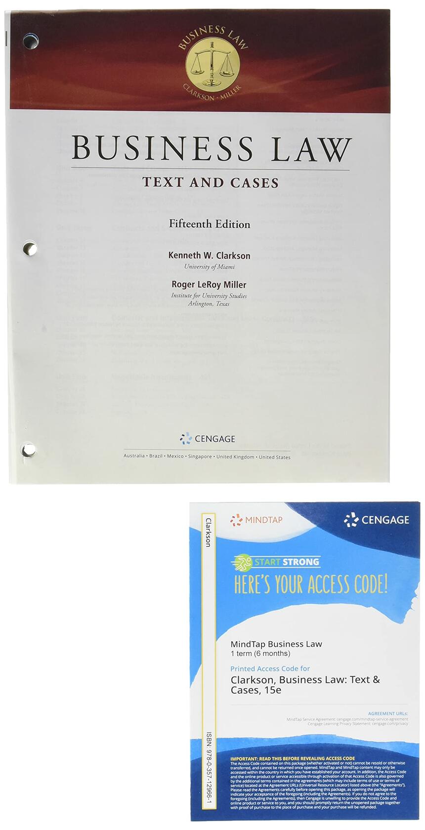 Bundle: Business Law: Text and Cases, Loose-leaf Version, 15th + MindTap, 1 term Printed Access Card
