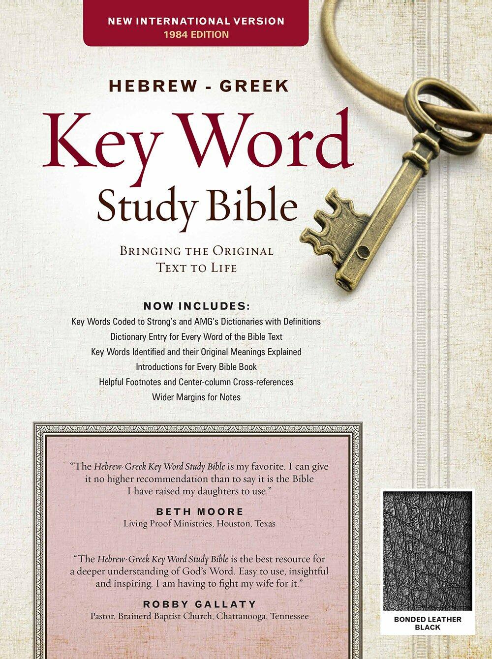 Hebrew Greek Key Word Study Bible NIV, Black