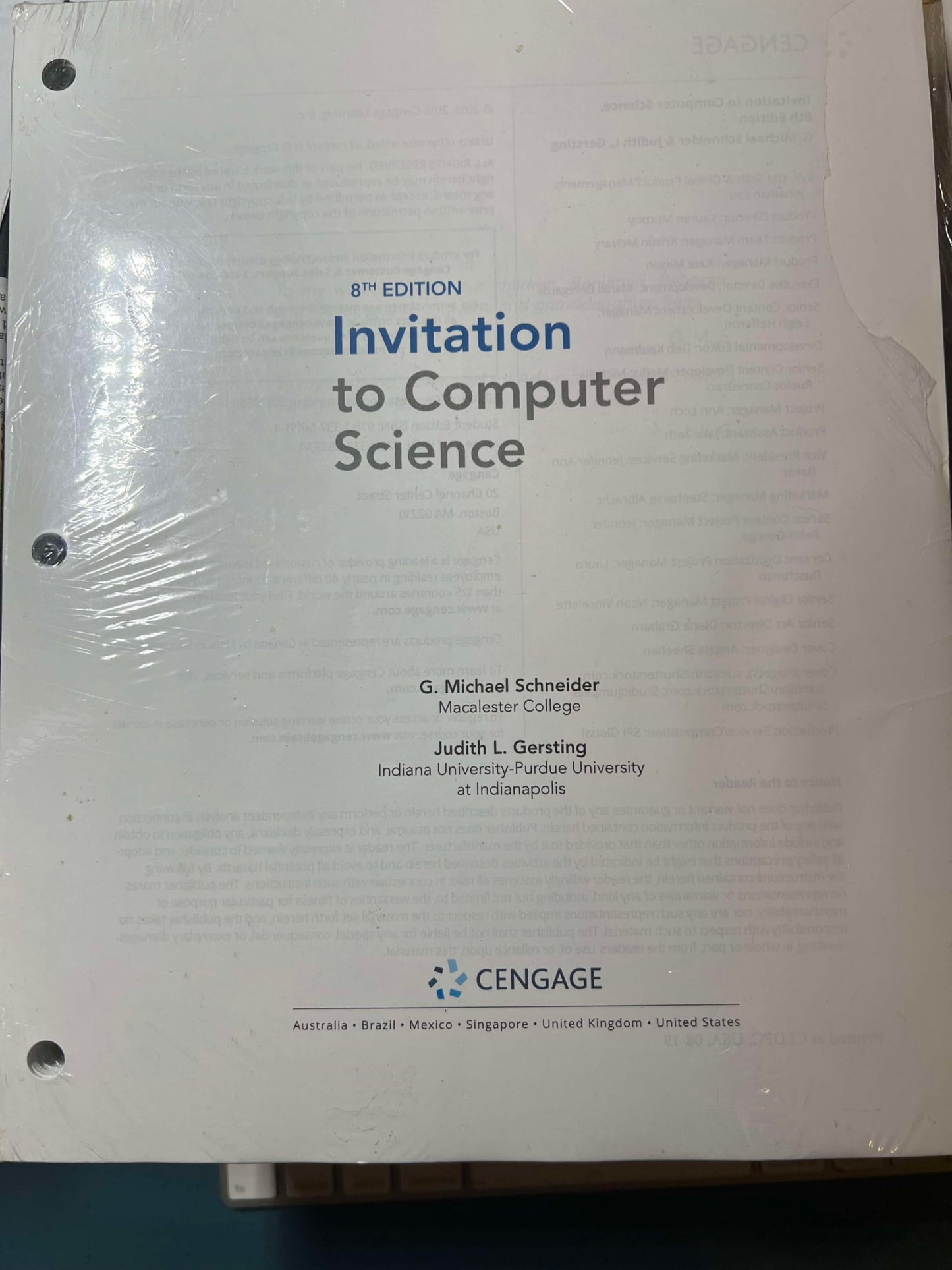 Invitation to Computer Science, Loose-Leaf Version