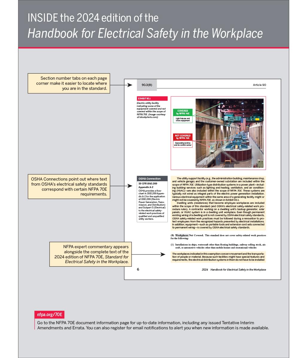 NFPA 70E, Handbook for Electrical Safety in the Workplace, 2024 Edition (International Electrical Code® Series)