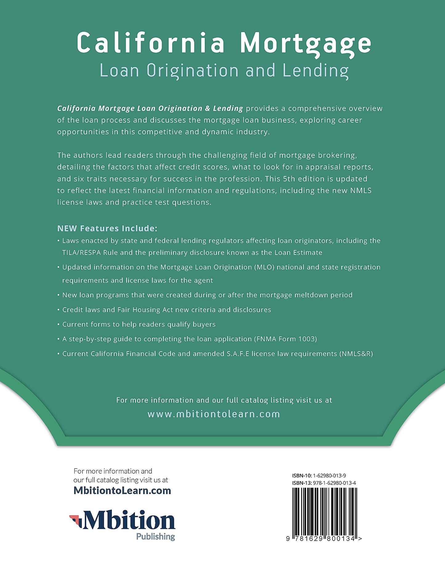 California Mortgage Loan Origination & Lending, 5th Edition