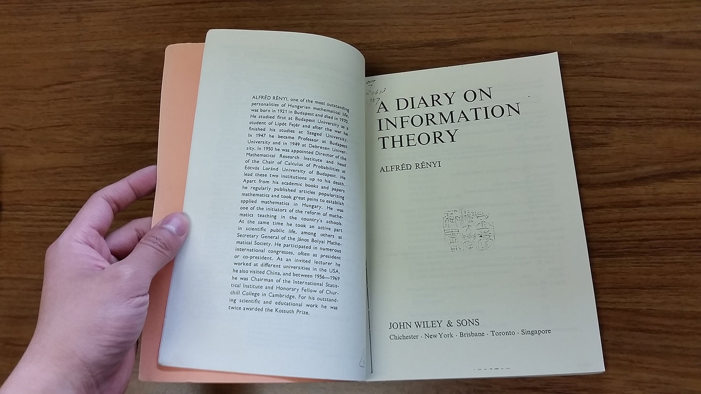A Diary on Information Theory (Wiley Series in Probability and Statistics - Applied Probability and Statistics Section)