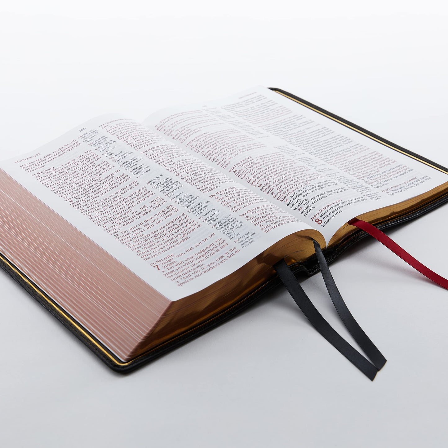 NKJV, Reference Bible, Classic Verse-by-Verse, Center-Column, Premium Goatskin Leather, Brown, Premier Collection, Red Letter, Comfort Print: Holy Bible, New King James Version