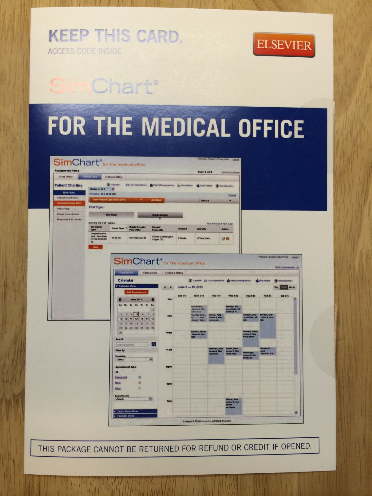SimChart for the Medical Office (Access Card)