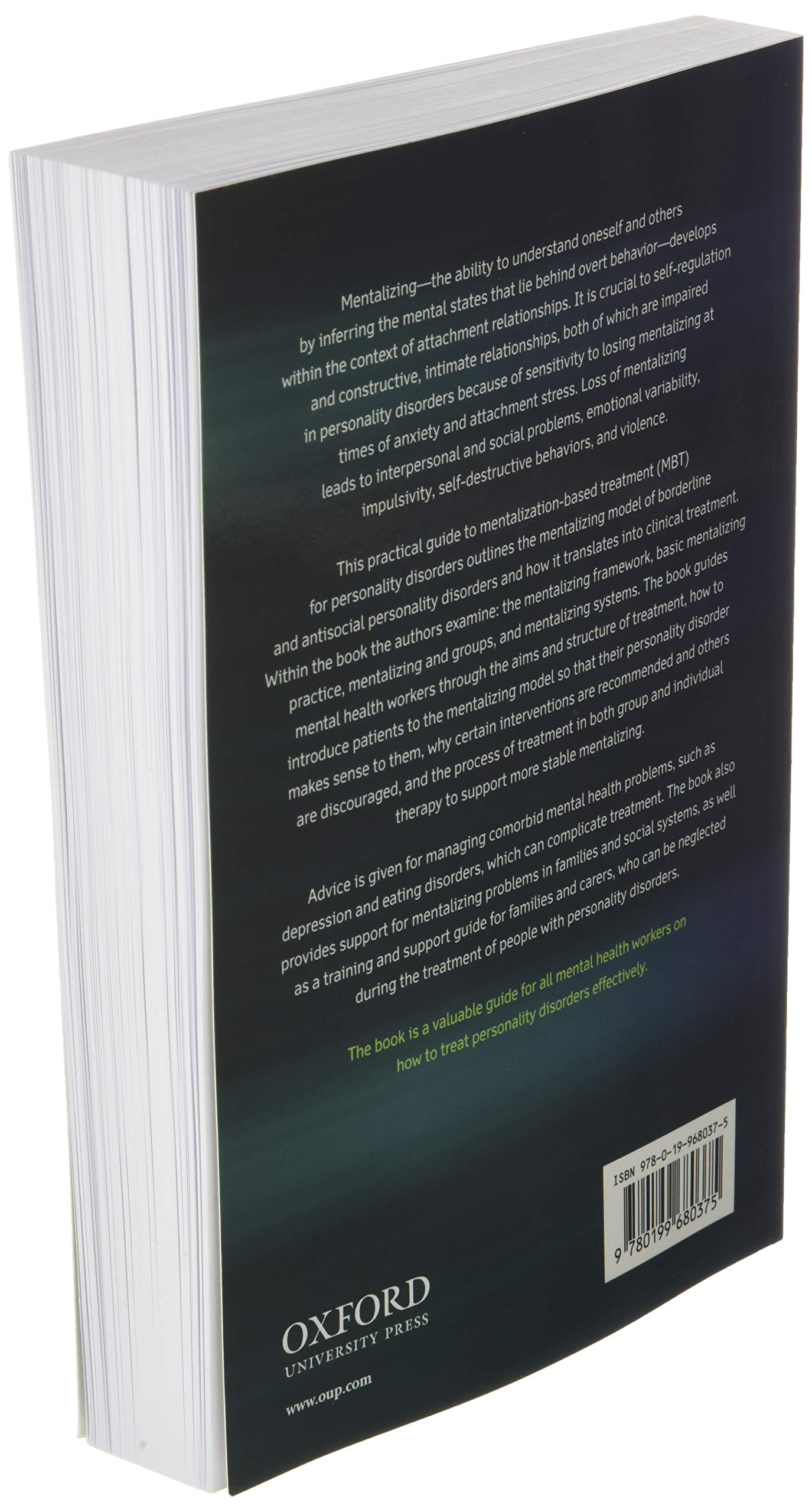 Mentalization Based Treatment for Personality Disorders: A Practical Guide