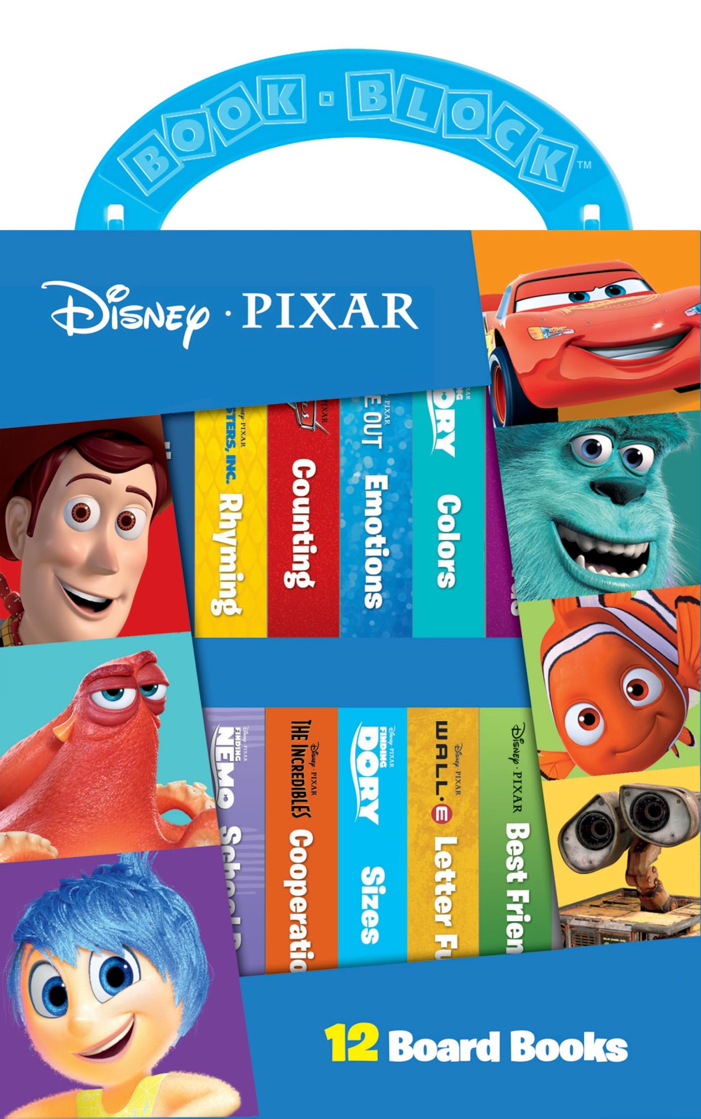 Disney Pixar Toy Story, Cars, Finding Nemo, and More! - My First Library 12 Board Book Block Set - PI Kids
