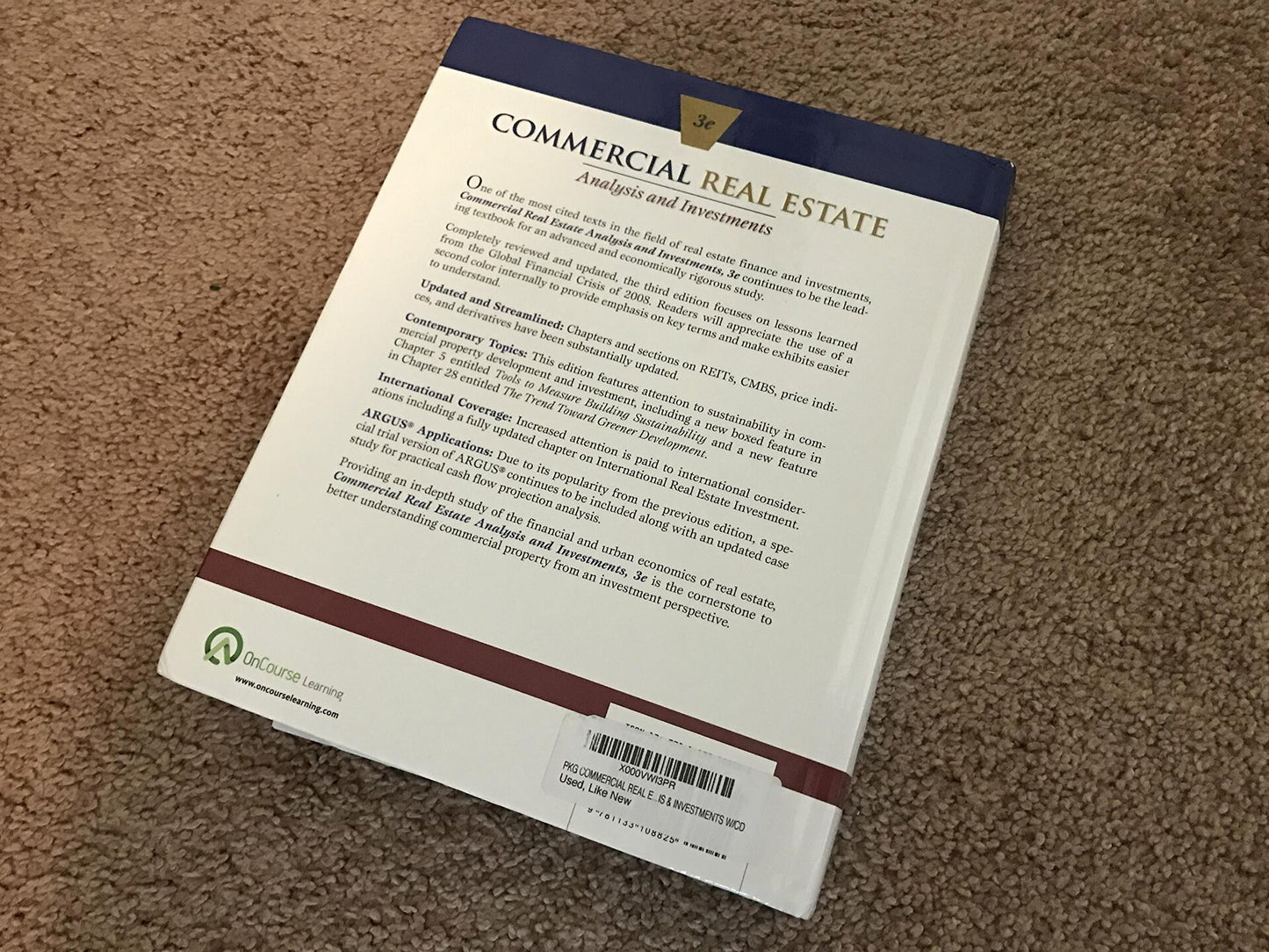 Commercial Real Estate Analysis and Investments 3rd edition [Hardcover] GELTNER