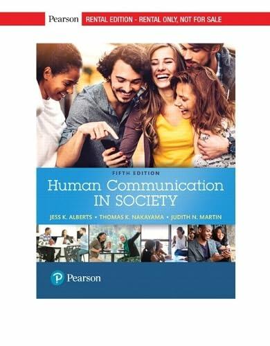 Human Communication in Society Alberts, Jess