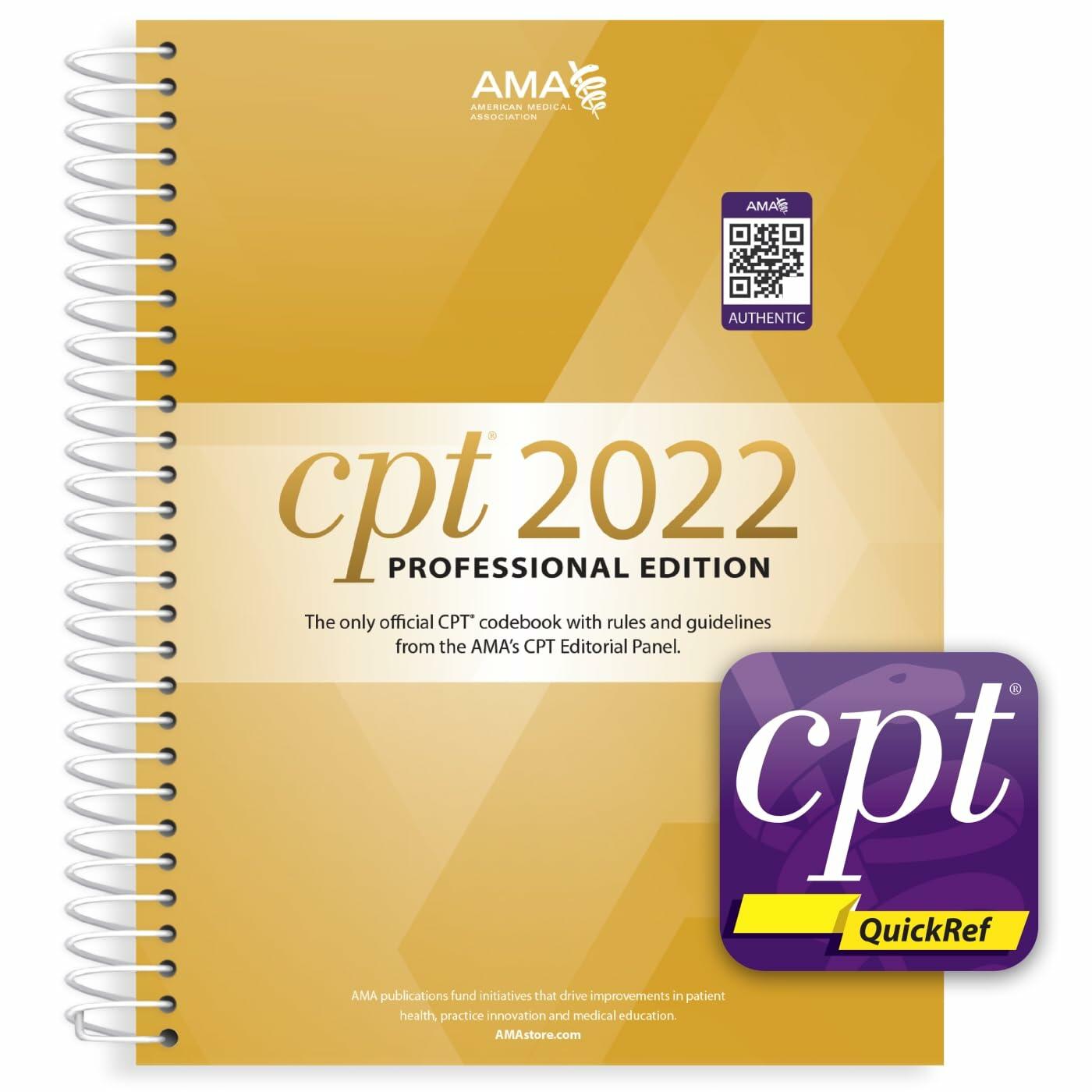 CPT Professional 2022 and CPT Quickref App Bundle [Spiral-bound] American Medical Association