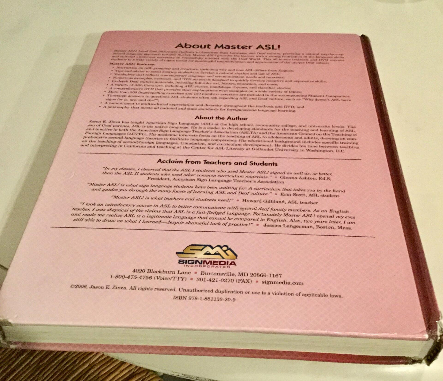 Master ASL - Level One (with DVD) [Hardcover] Zinza, Jason E.