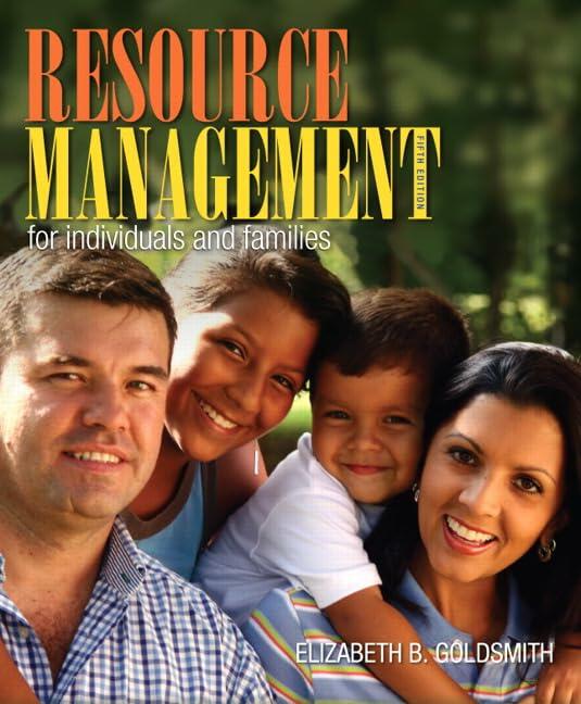 Resource Management for Individuals and Families [Hardcover] Goldsmith, Elizabeth