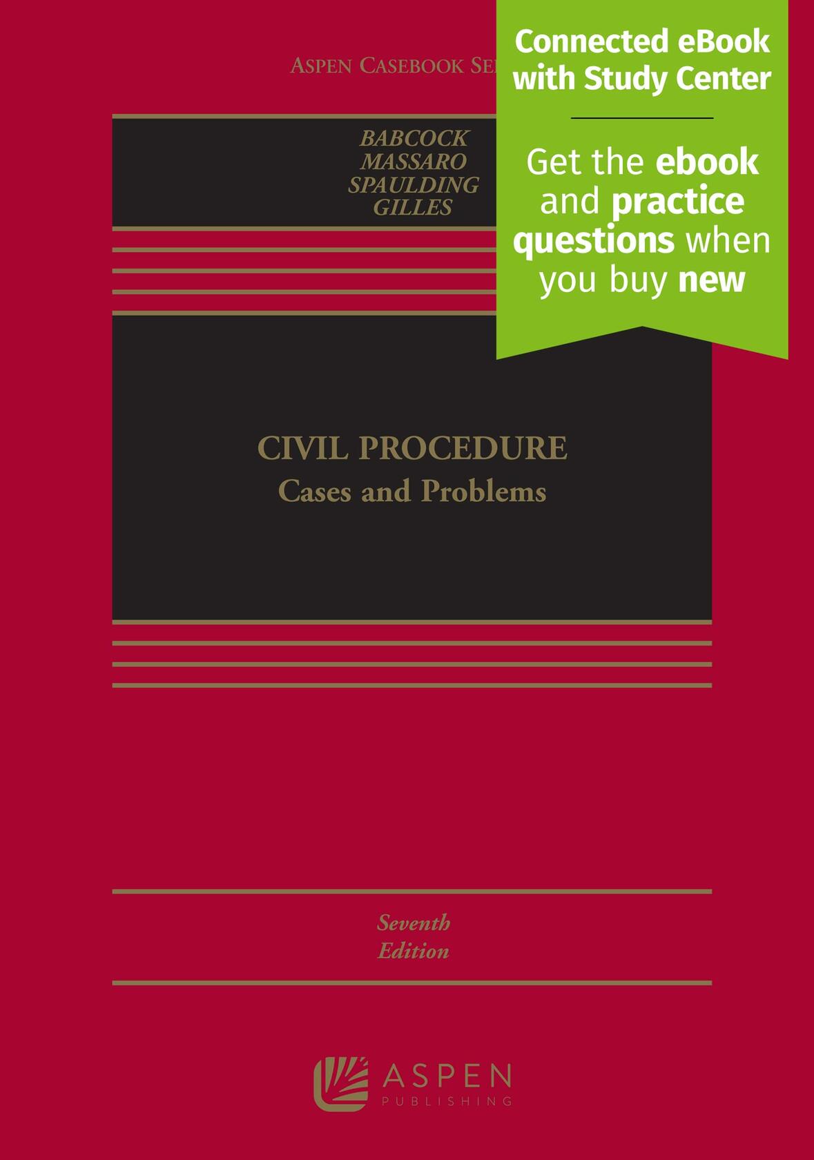 Civil Procedure: Cases and Problems [Connected eBook with Study Center] (Aspen Casebook) [Hardcover] Babcock, Barbara Allen
