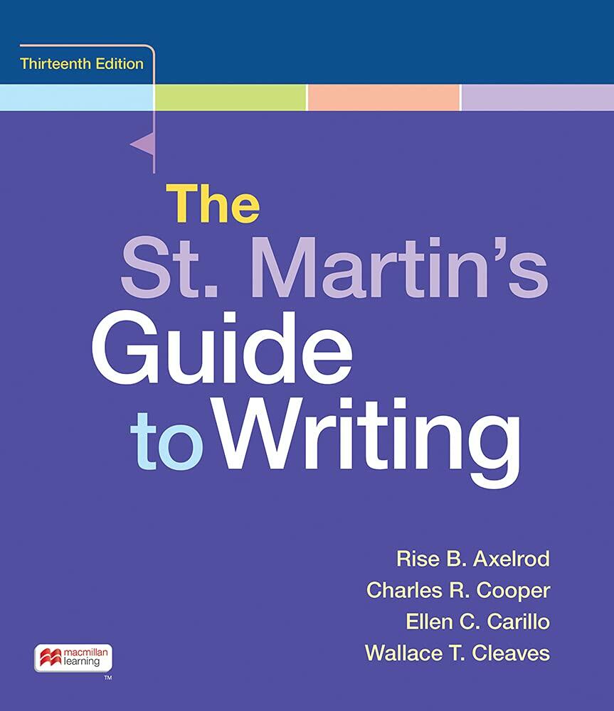 Loose-Leaf Version for The St. Martin's Guide to Writing