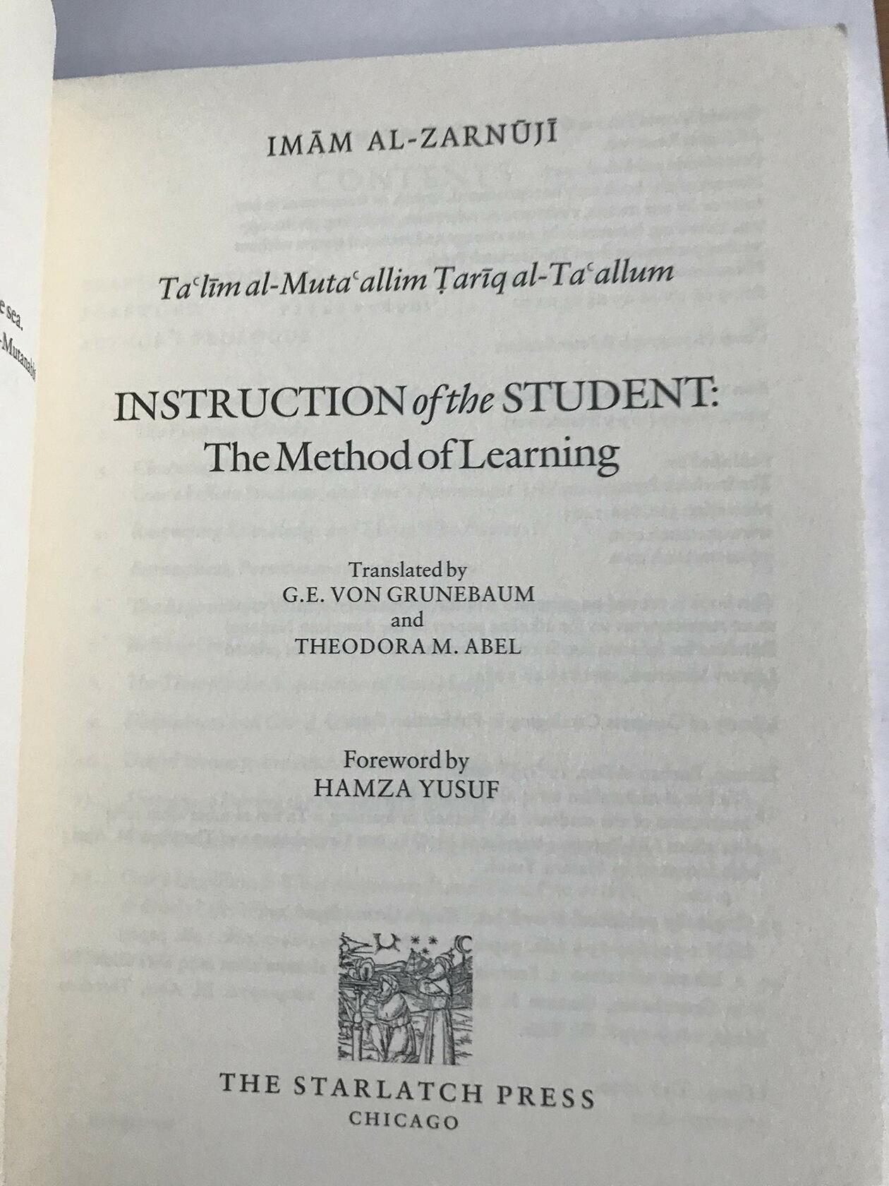 Instruction of the Student: The Method of Learning