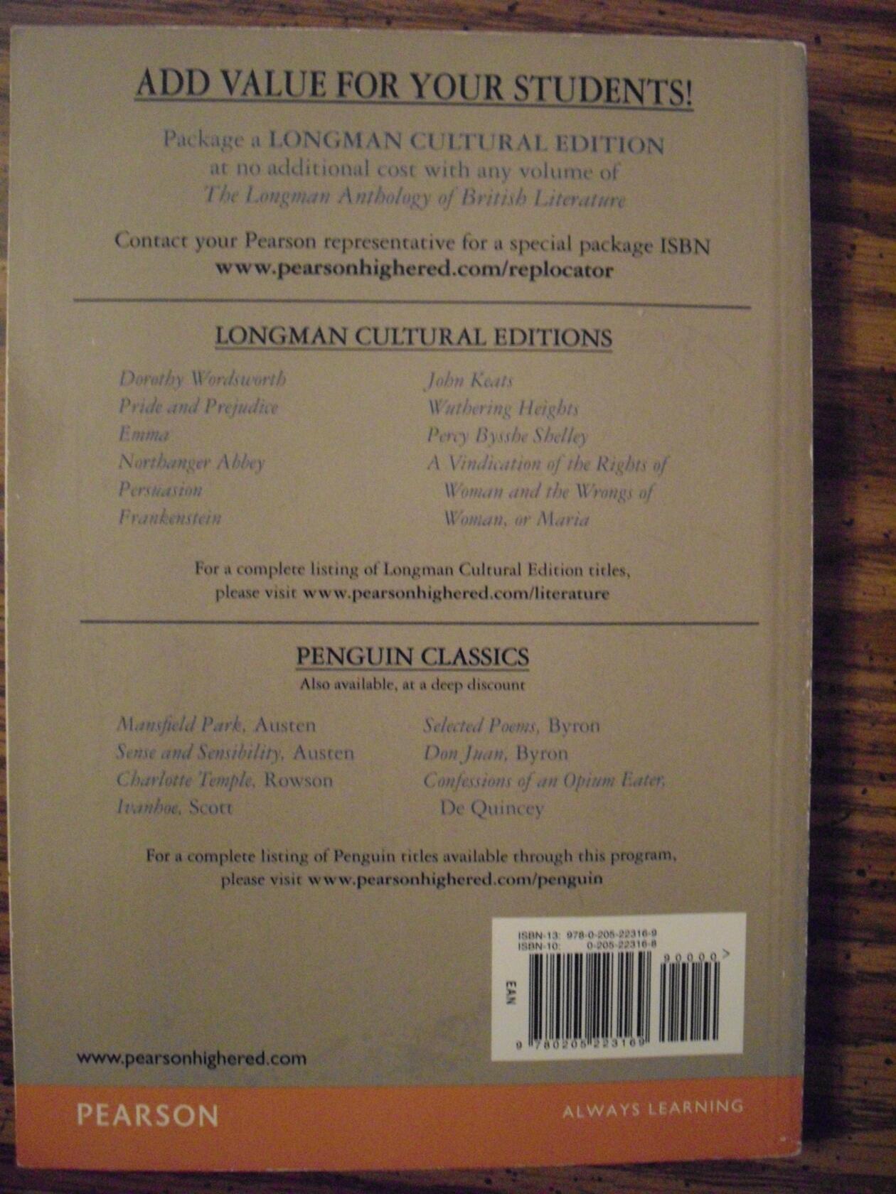 Longman Anthology of British Literature, The: The Romantics and Their Contemporaries, Volume 2A