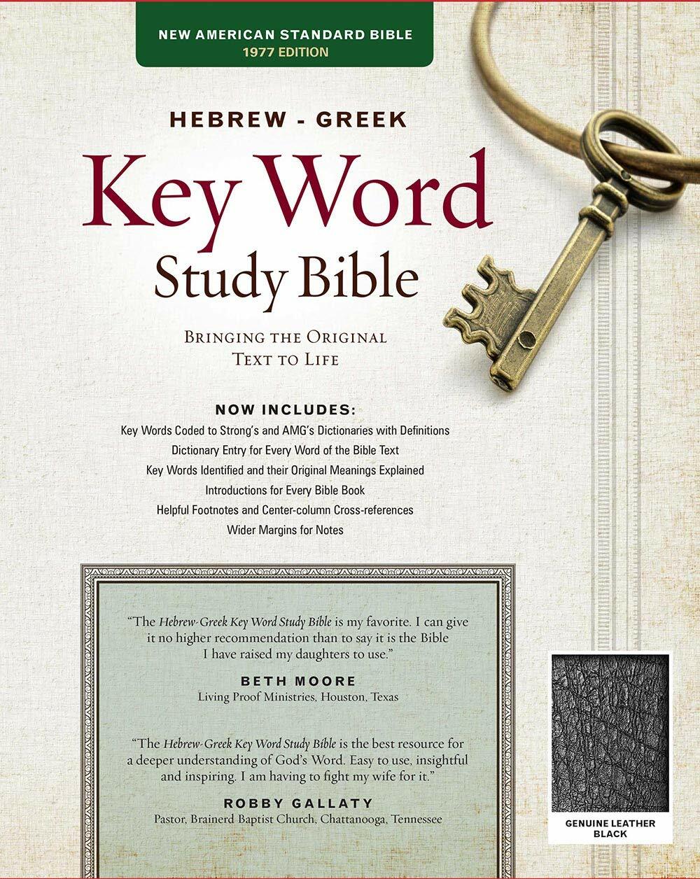 The Hebrew-Greek Key Word Study Bible: NASB-77 Edition, Black Genuine