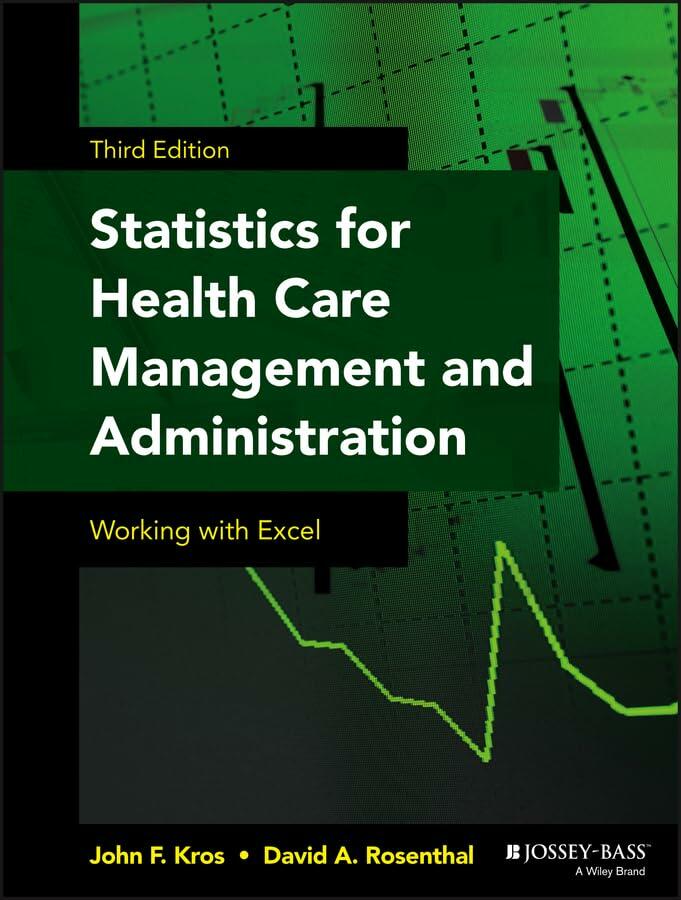 Statistics for Health Care Management and Administration: Working with Excel (Public Health/Epidemiology and Biostatistics)