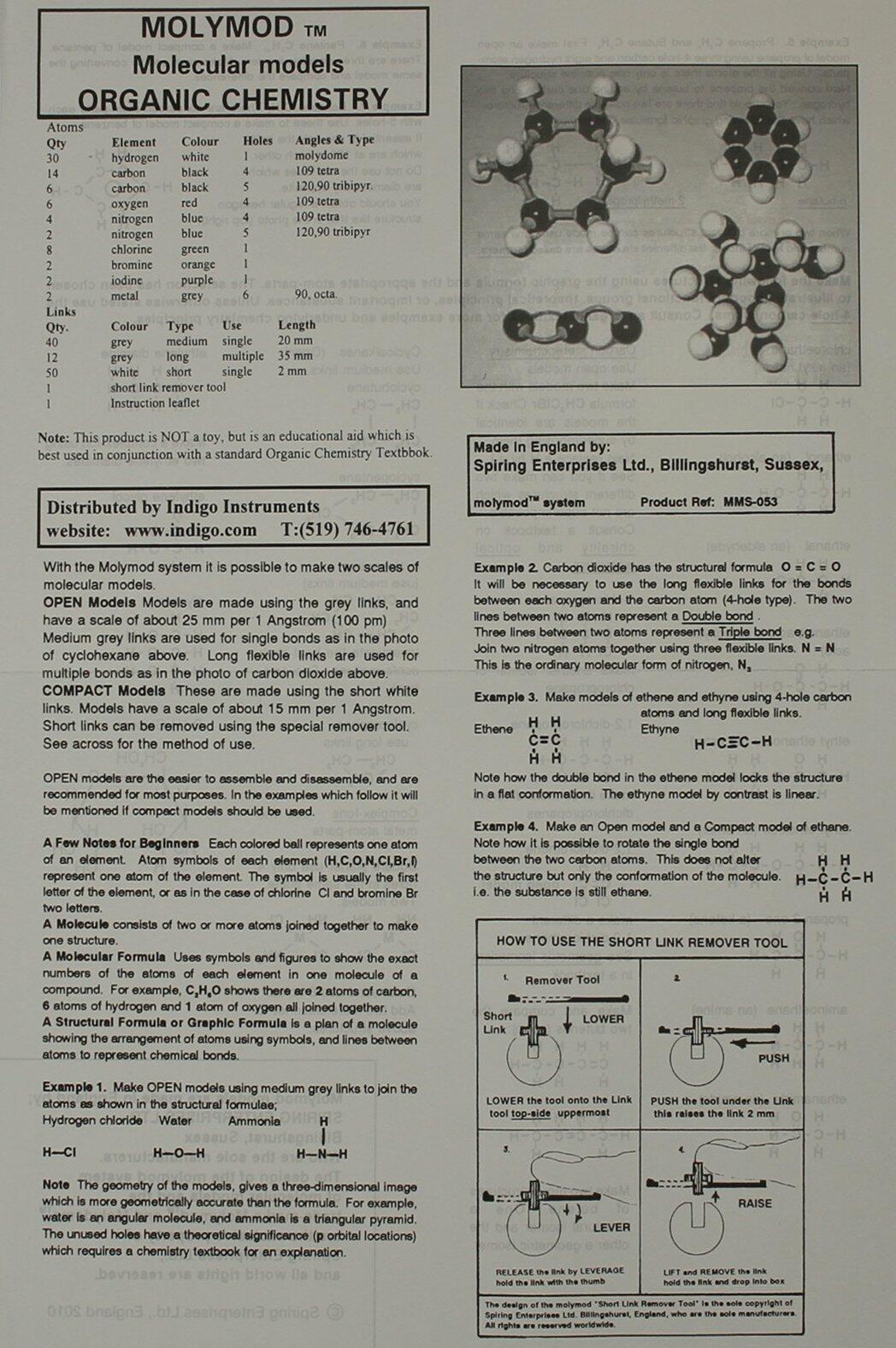 Organic-Inorganic Chemistry Molecular Student Set #62053