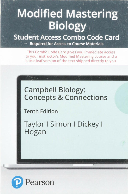 Campbell Biology: Concepts & Connections -- Modified Mastering Biology with Pearson eText + Print Combo Access Code